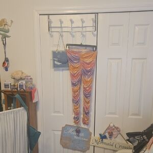 TRUE ROCK Womens Leggings with Orange and Purple Swirls